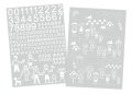 Postkassestickers med tal, bogstaver og figurer hvid